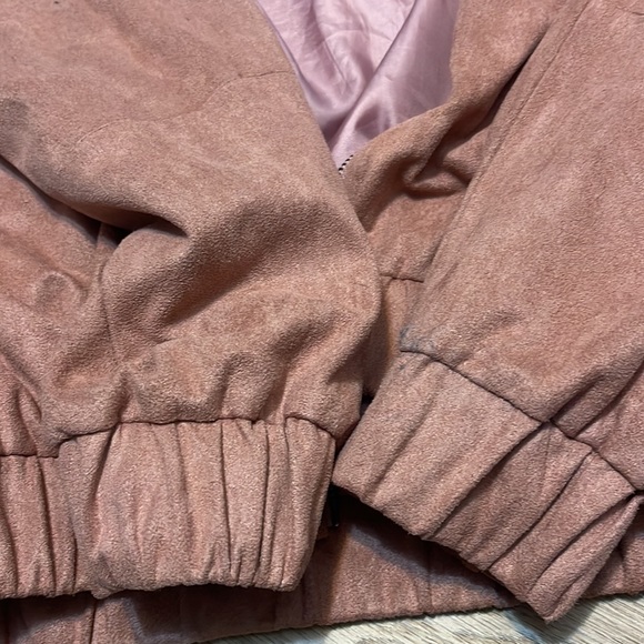 Missguided Jacket Rose/Tan Color Front Zip - Picture 7 of 7